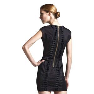 Rag & Bone Black‎ Layla Contour Bodycon Ladder Back Mini Dress Size 6 Black